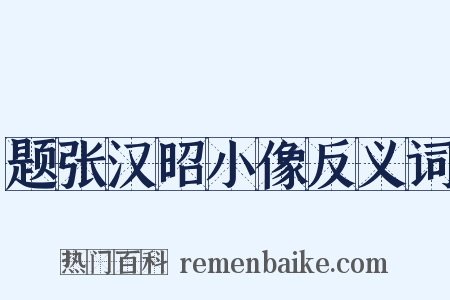 题张汉昭小像反义词是什么意思的图片